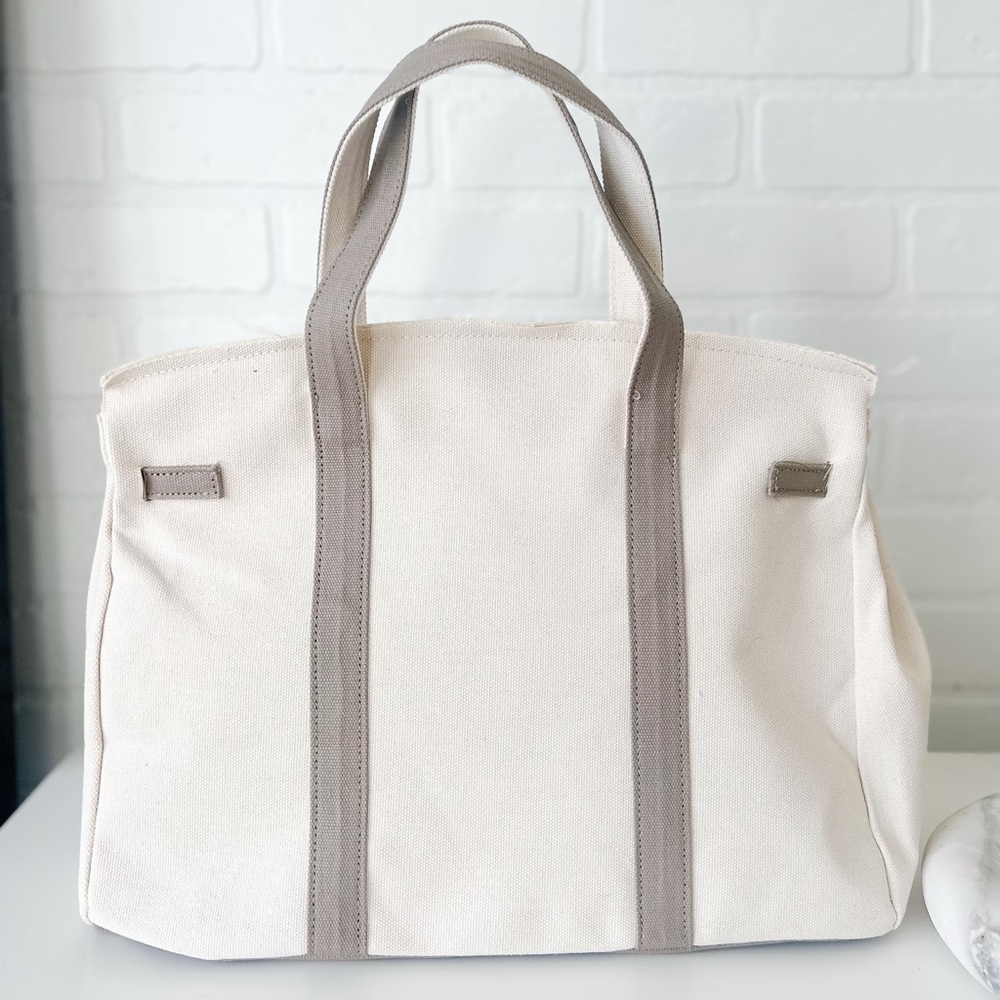 Canvas & Grey Tote – Neutral Minimal Carryall NEW & Ready to Ship - Picture 10 of 11